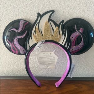 NWT Disney Parks Ursula Little Mermaid Purple and Black Mickey Ears